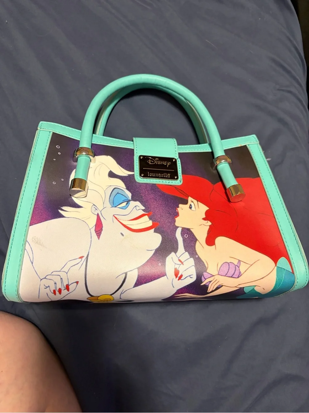 Loungefly Ariel and Eric Mint Trim Satchel